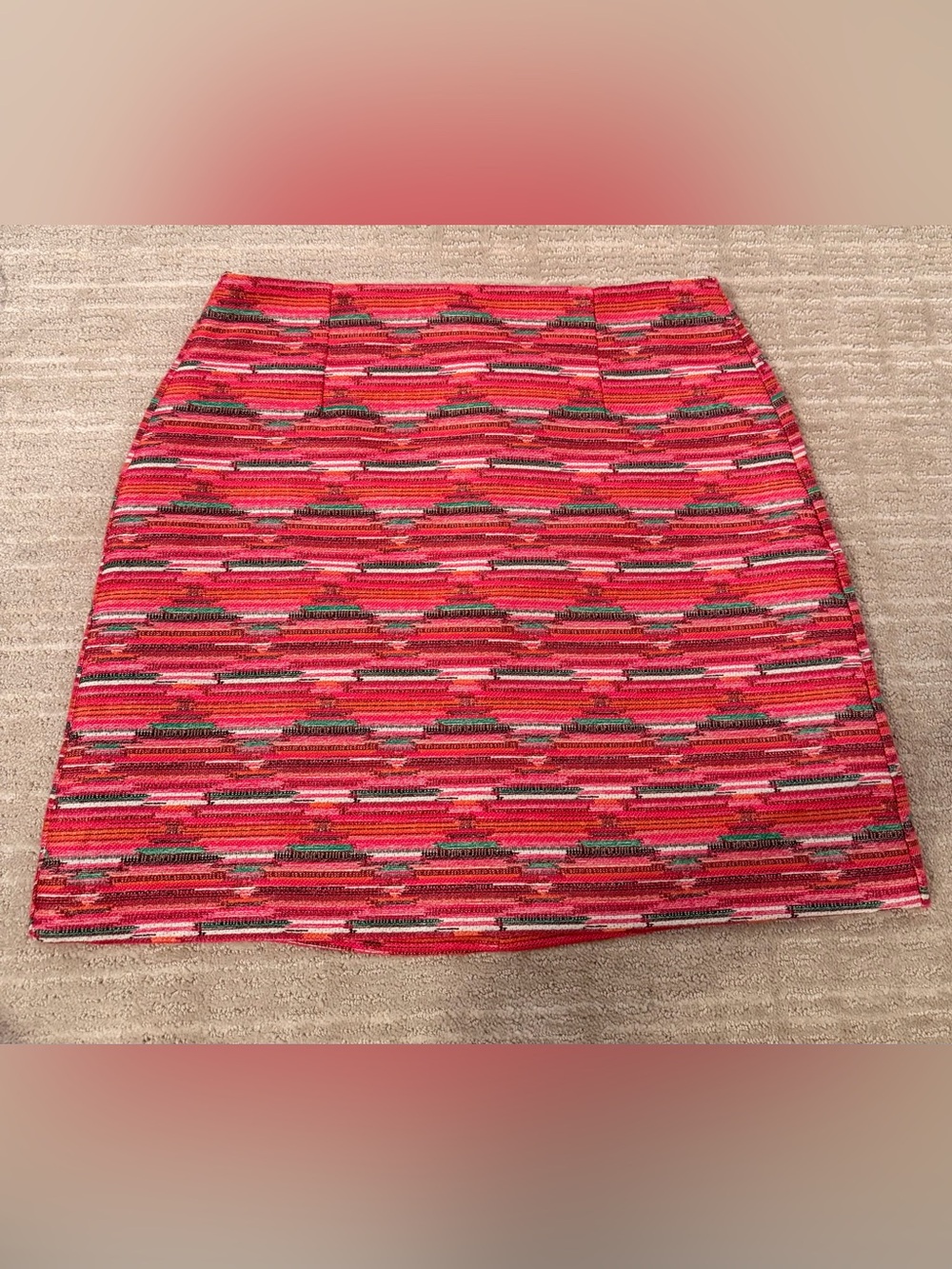 LOFT Pink Multicolor Mini Skirt
